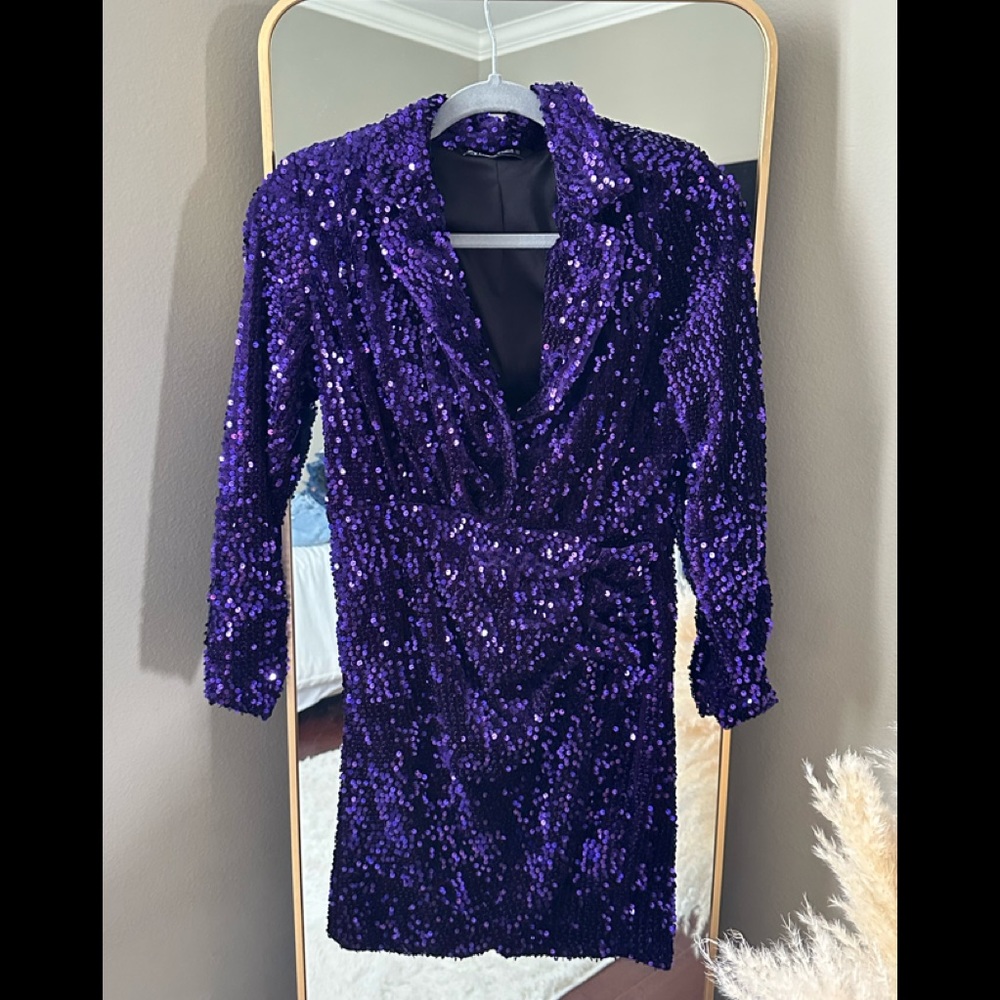 ZARA mini dress in purple sequin